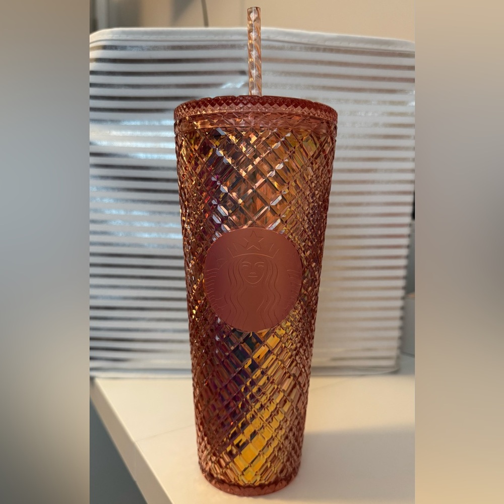 Starbucks 2021 Winter Holiday Jeweled Tumbler Rose Gold